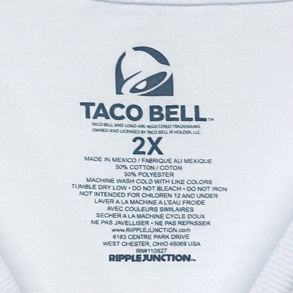 Taco Bell T Shirt Multicolor Bell Logo Rainbow New XXL 2X - Picture 3 of 4